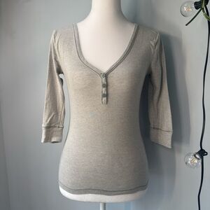V-Neck Henley Top